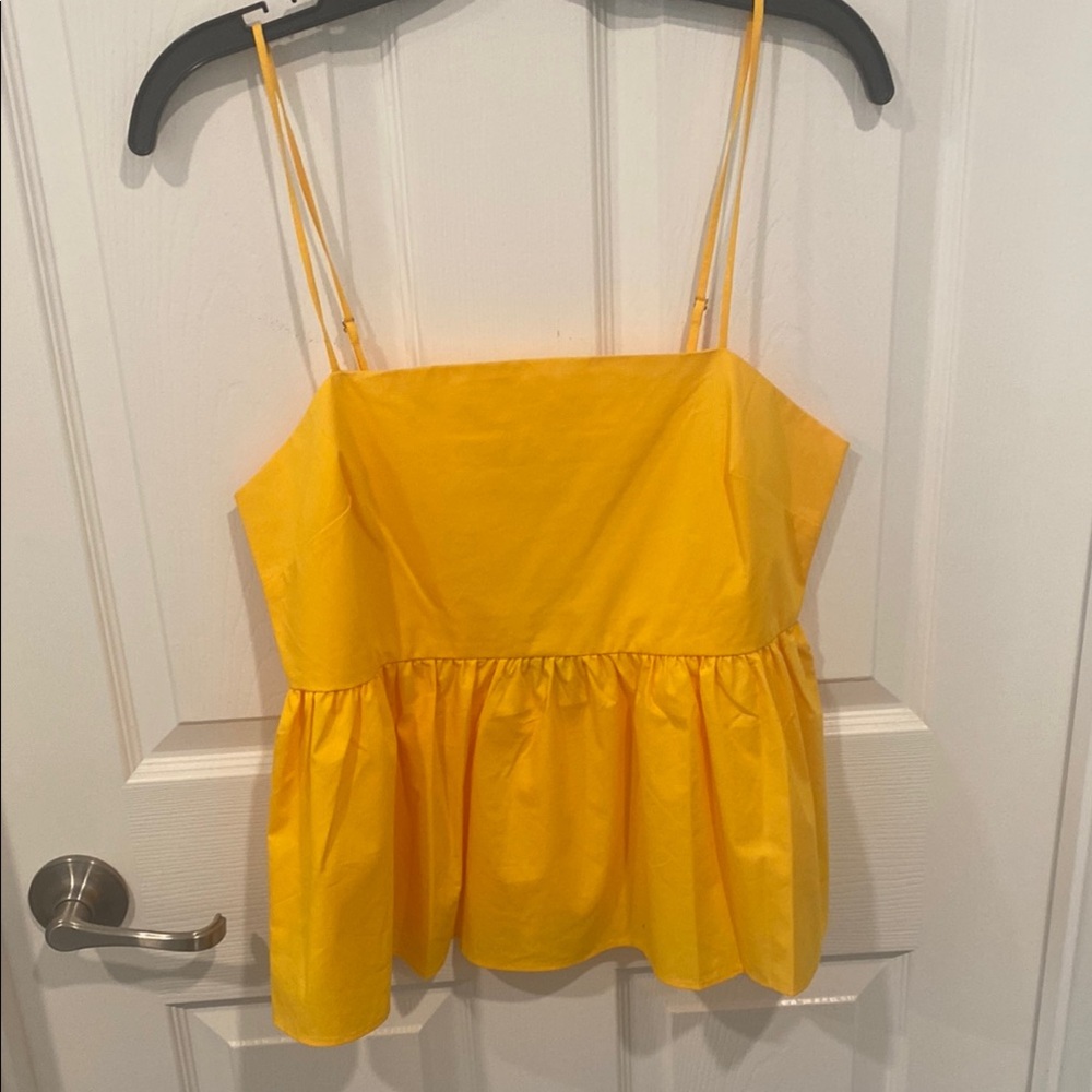 Express Yellow Peplum Camisole Top